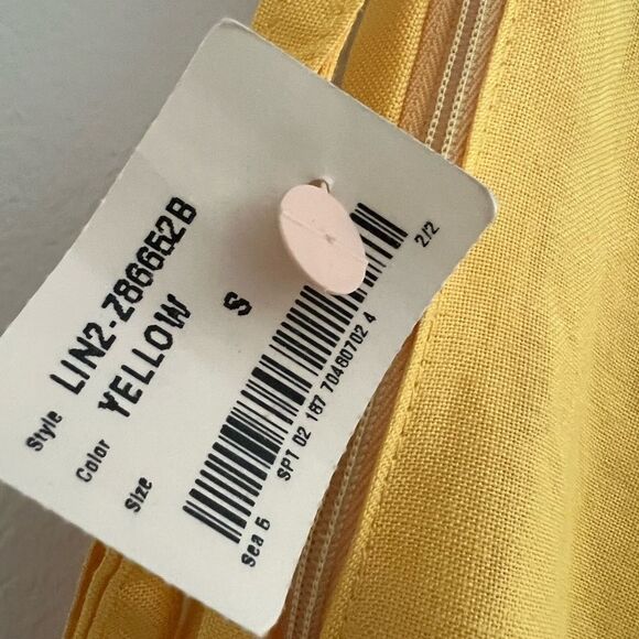 Sherry Taylor Sz S Yellow ☀️ Pleated Linen Look Skirt NWT 🏷 - Picture 11 of 11
